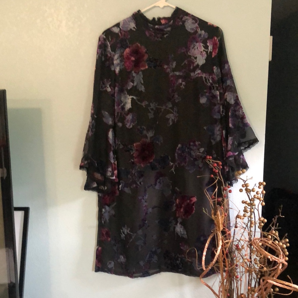 Floral Black Dress